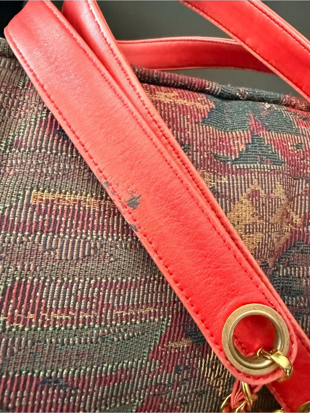 CHANEL VINTAGE RARE 90s Red Clear Vinyl Tote WITH Attached Inner Bag. - Picture 7 of 15